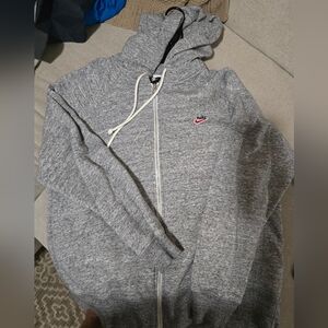 Nike Gray Zip-Up Sweater with Sporty Design